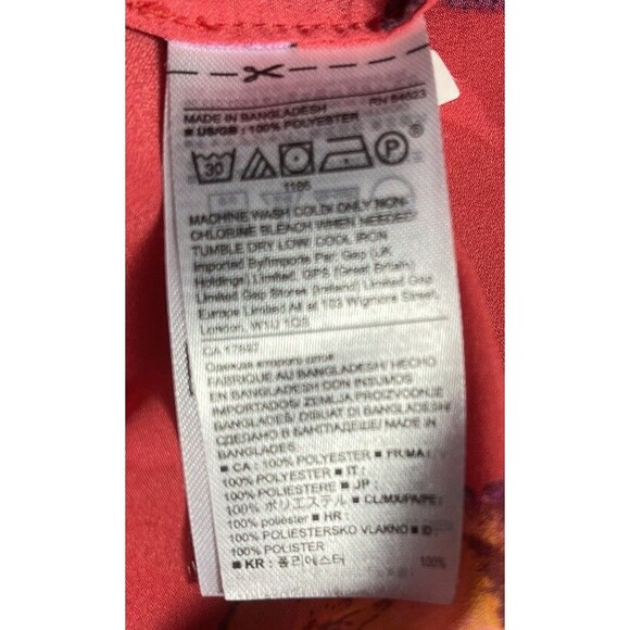 Banana Republic Woman’s Sheer Button Up Size Small Dillon Shirt Floral Red - Picture 10 of 10